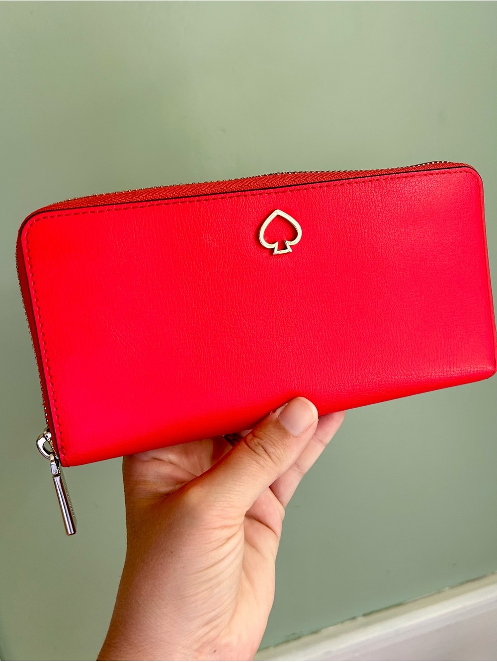 Kate Spade New York Adel Large Zip-Around Wallet Bright Red Orange